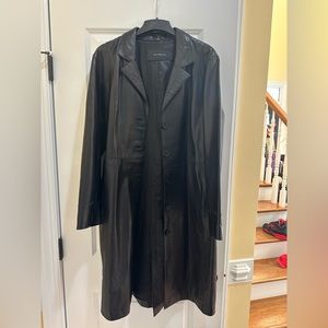 Black Leather Trench Coat